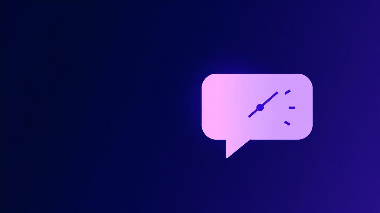Illustration av en lysande chattbubbla med en urtavla, som symboliserar kundtjänst dygnet runt